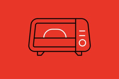 Mikrodalga fırın ikonu. Vektör çizimi. Mutfak aletleri. Düz tasarım.