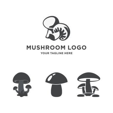 Mantar vektör simgesi SET illüstrasyonu. Premium kalite.