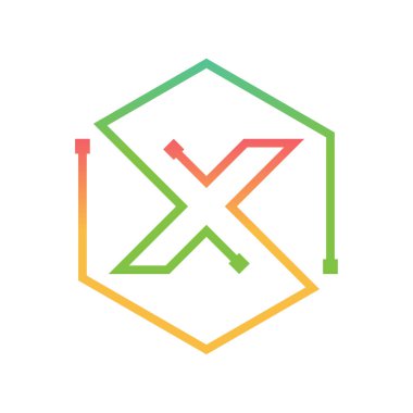 Neon rengi ve modern görünüm ile bağlantı kavramını kullanan X harfinin baş harflerinin vektör illüstrasyonu