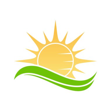 güneş illüstrasyon logo vektör şablonu