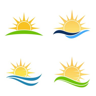 güneş illüstrasyon logo vektör şablonu