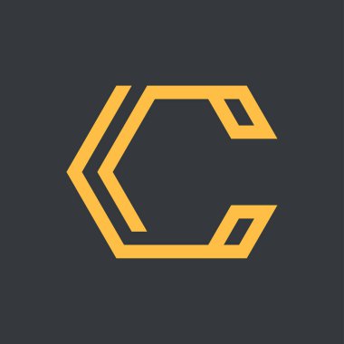 İlk harf C veya CC modern logo tasarım şablonu elementleri.