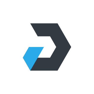 D harfi teknoloji simgesi vektör çokgen kavramı