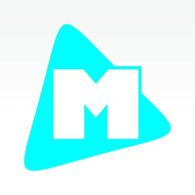 Vektör illüstrasyon Baş harfi M soyut teknoloji logosu. Typography dijital alan kavramı.