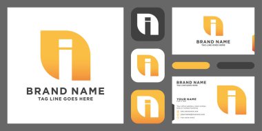 İlk Harf I Logo Tasarım Şablonu. Kartvizit tasarımı şablonlu yaratıcı I Logo Tasarımı