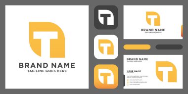 İlk Harf T Logo Tasarım Şablonu. Kartvizit tasarımı şablonlu yaratıcı T Logosu Tasarımı
