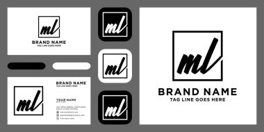 Minimalist soyut harf ML logosu. Bu logo simgesi M ve L harflerinin oluşturduğu soyut bir yapıya sahiptir. Hangi şirketin adına başlasam uygun olur..