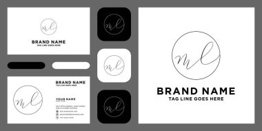 Minimalist soyut harf ML logosu. Bu logo simgesi M ve L harflerinin oluşturduğu soyut bir yapıya sahiptir. Hangi şirketin adına başlasam uygun olur..