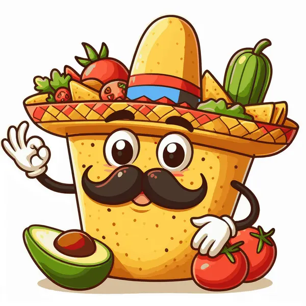 Cartoon illustration mexican foods and fruits cinco de mayo fiesta for your work\'s logos, T-shirt merchandise, stickers, label designs, posters, greeting cards, and advertising for business entities or brands.