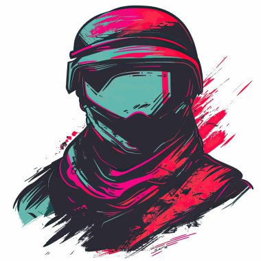 Vector Soldier Design Minimalism in Gaming for your work's logos, T-shirt merchandise, stickers, label designs, posters, greeting cards, and advertising for business entities or brands clipart