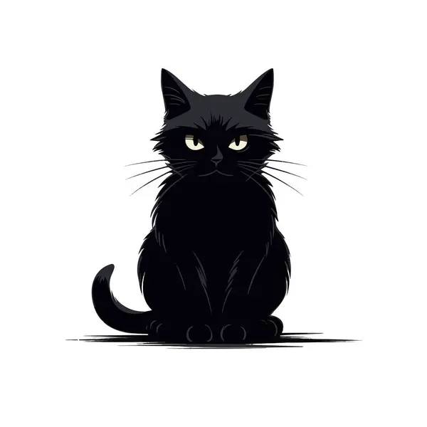 Στοιχειώνοντας Feline Minimalist Art Black Cat Για Λογότυπα Της Εργασίας — Διανυσματικό Αρχείο