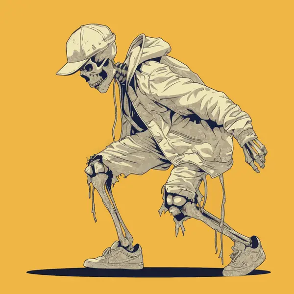 Skeleton Swag Urban Minimalist Design — Stock Vector