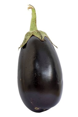 Beyaz arkaplanda Brinjal ya da Bingan izole edilmiş