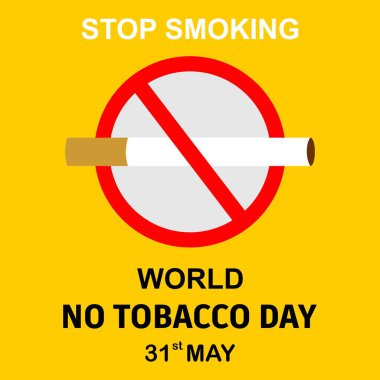 Dünya Tütün Yok Günü - WNTD Sigara yok 31 Mayıs basit Vektör Tasarım Eps dosyasını düzenlemek kolay