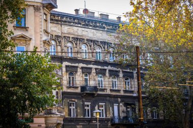Budapeşte, Macaristan - mimari detayları olan güzel eski bir ev