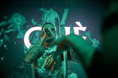 Gue Pequeno Disco PLAZA - Gue Pequeno Teramo - Tortoreto - ITALY - 26 Eylül 2023 Disco PLAZA Cosimo Fini namı diğer Gue Pequeno (Fotoğraf: Mauro Di Bonaventura )