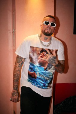 Gue Pequeno Disco PLAZA - Gue Pequeno Teramo - Tortoreto - ITALY - 26 Eylül 2023 Disco PLAZA Cosimo Fini namı diğer Gue Pequeno (Fotoğraf: Mauro Di Bonaventura )