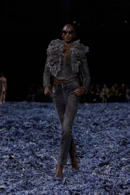 Diesel Milan Moda Haftası RTW İlkbahar 2025 - 21 Eylül 2024 tarihinde Milan Moda Haftası kapsamında İtalya 'nın Milano kentinde Diesel RTW İlkbahar 2025 pistinde Runway Model. Fotoğraf: Mauro Di Bonaventura)