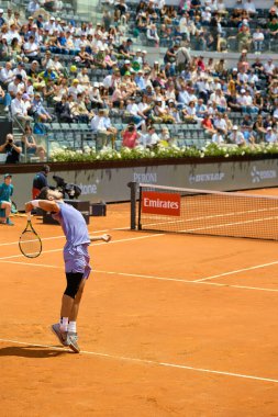 Internazionali BNL D 'Italia 2025 - Beşinci Gün, İtalya - 09 Mayıs: İspanya' dan Carlos Alcaraz, Foro Italico 'da oynanan Singles Internazionali BNL D' Italia 2025 'te Dusan Lajoviç ile maç puanını kutluyor. Fotoğraf: Mauro Di Bonaventura)