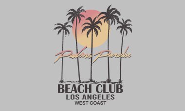 Güneş ışığı cenneti grafik baskı tasarımı. Plaj hayatının tadını çıkar. Yaz titreşimleri sanat eseri. Palm Beach Kulüp Tasarımı.