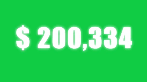 Animacja 1000000 Dolarów Milion Dolarów Zielony Ekran Animacji Licząc Animację — Wideo stockowe