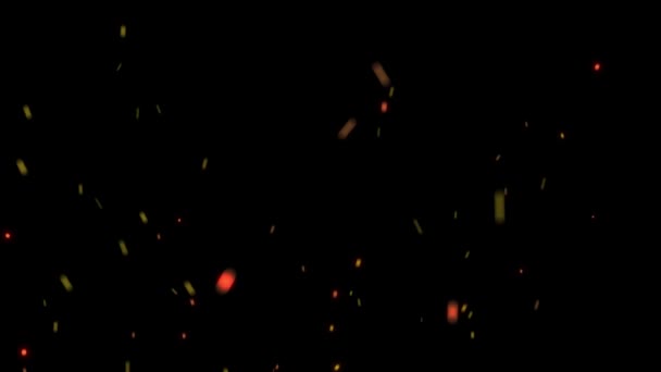 Siyah Arka Planda Ateş Fırtınası Kıvılcımları Havada Uçuşan Ateş Kıvılcımları — Stok video