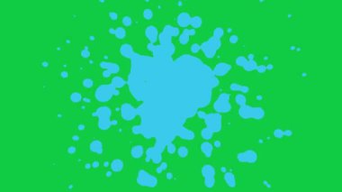 Yeşil ekran sıçraması. Suda kabarcıklar. Krom anahtar sıvısı.