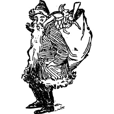 Noel Baba illüstrasyon ve 2024 vektörü