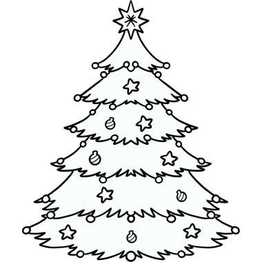 Noel ağacı ve siluet çizimi