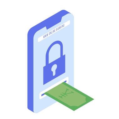 Bankacılık illüstrasyonu, basit yatırım £124; vektör yükseltilmiş bankacılık içeriği.