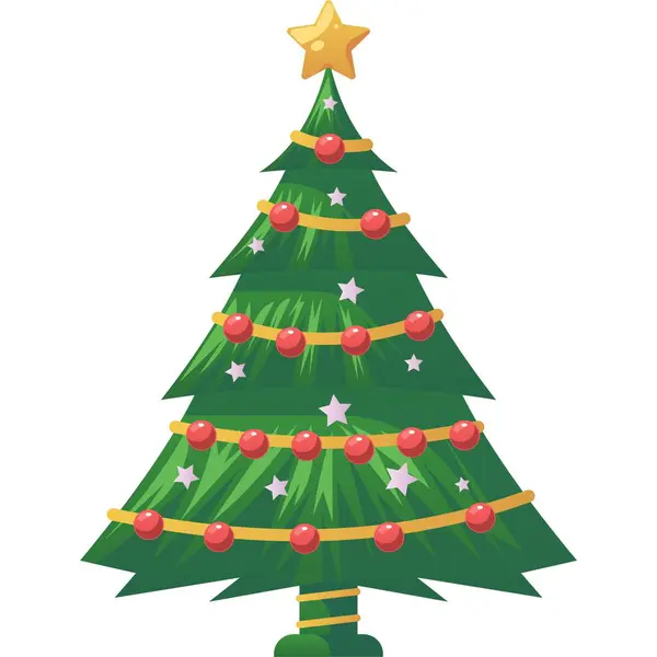 Árbol Navidad Silueta Ilustración — Foto de Stock