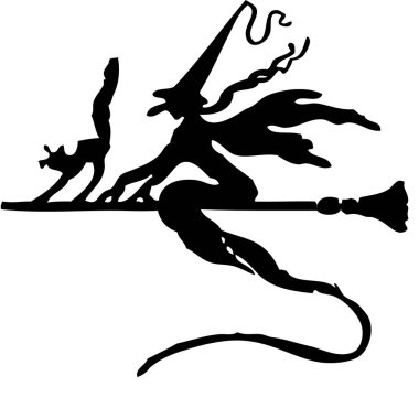 Süpürge ve süpürgeyle cadılar bayramı cadısı