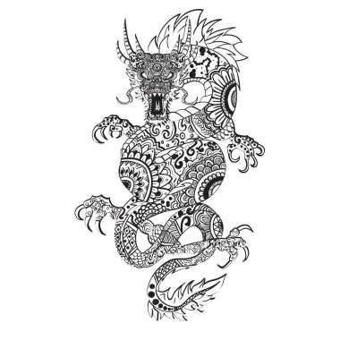 elle çizilmiş bir Çinli ejderha