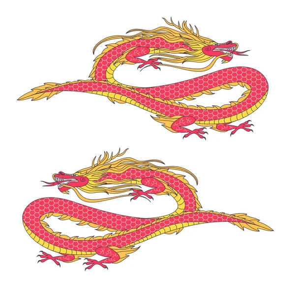 chinese dragon and red