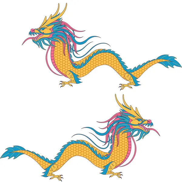 chinese dragon vector art illustration