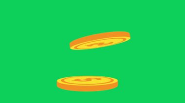 Yeşil arka planda yeşil sikke simgesi izole edildi. Bankacılık sembolü. para işareti