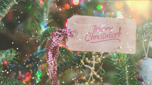 Merry Christmas Card Wooden Background — Stock Video