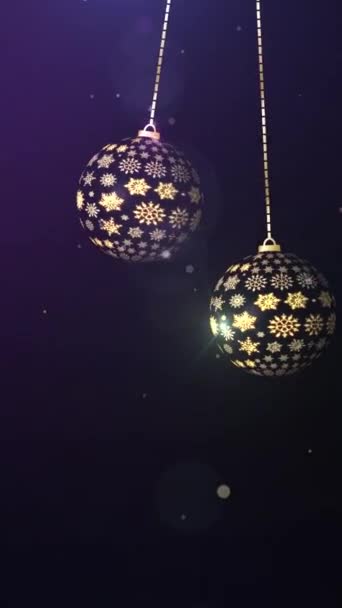 暗闇のクリスマスボール — ストック動画