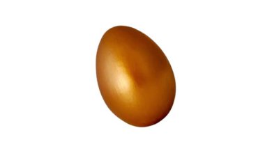 Beyaz arka planda tek bir kahverengi yumurta.