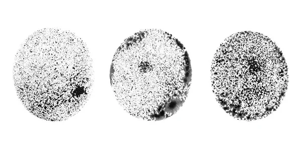 Vecteur Abstrait Dessiné Main Cercles Ensemble Encre Noire Isolée Sur — Image vectorielle
