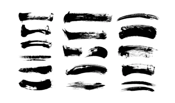 Абстрактний Векторний Набір Мазків Фарби Ручний Намальований Елемент Дизайну Чорні — стоковий вектор