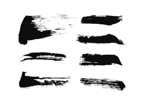 Абстрактний Векторний Набір Мазків Фарби Ручний Намальований Елемент Дизайну Чорні — стоковий вектор