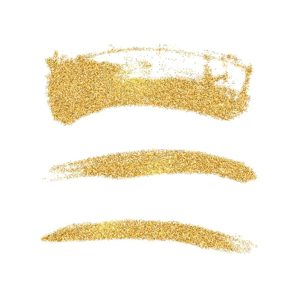Σετ Λεκέδων Χρυσού Διάνυσμα Στοιχεία Glitter Απομονωμένα Λευκό Φόντο — Διανυσματικό Αρχείο