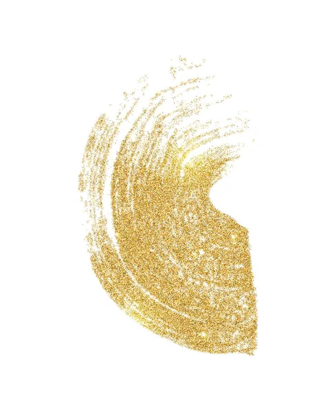 Vector Golden Paint Smear Glitter Elements Isolated White Background — Stock Vector