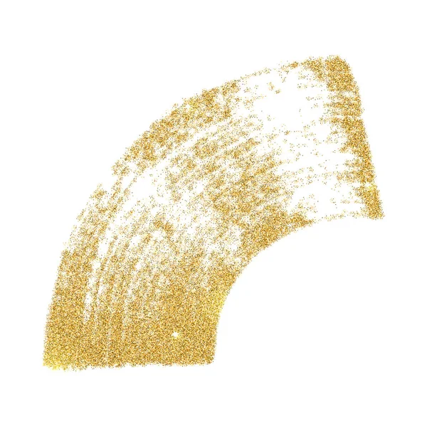 Vector Golden Paint Smear Glitter Elements Isolated White Background — Stock Vector
