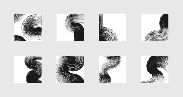 一组抽象的背景 黑色墨迹 — 图库矢量图片