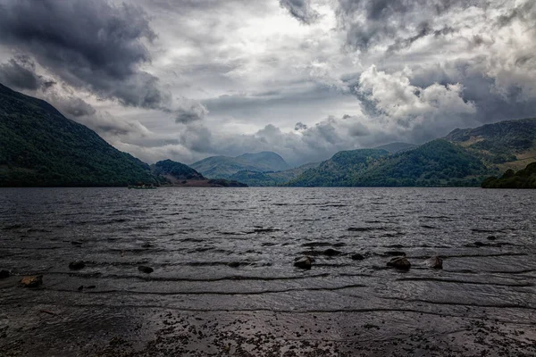 Grey stormy moody sky over the English Lakes England UK