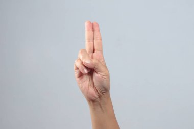 İki parmak izcisi el hareketi sadakati ve disiplini temsil eder.
