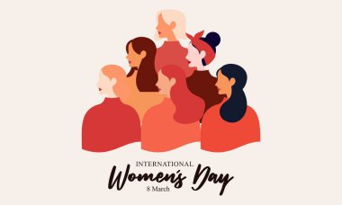 Happy International Women's Day. Vector Illustration of Women with Different Cultures clipart