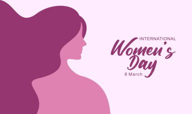 Happy International Women's Day Flat Design. Beautiful Women's Design for Background and Banner Template clipart